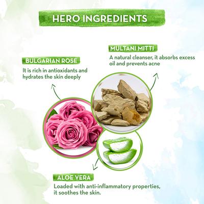 Mamaearth Multani Mitti Face Pack with Multani Mitti and Bulgarian Rose for Oil Control and Acne - Suits All Skin Types, 100gm - Face Packs