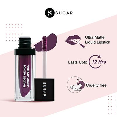 SUGAR Cosmetics Smudge Me Not Liquid Lipstick - 19 Jet Set Violet (Magenta Purple) 4.5 ml - Liquid Lipsticks