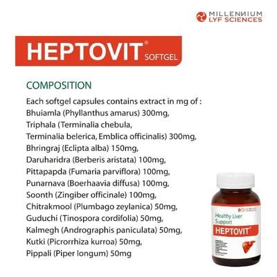 Millennium Lyf Sciences Heptovit Ssoftgels 60's - Pure Herbs