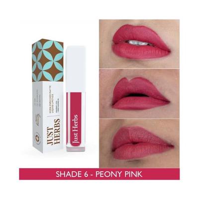 Just Herbs Ayurvedic Matte Liquid Lipstick with Long Lasting, Hydrating, Peony Pink 2ml - Liquid Lipsticks