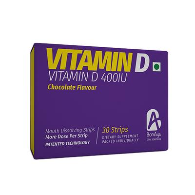 BonAyu Vitamin D 400 IU Mouth Dissolving Strips - Chocolate 30's - Multi-Vitamins