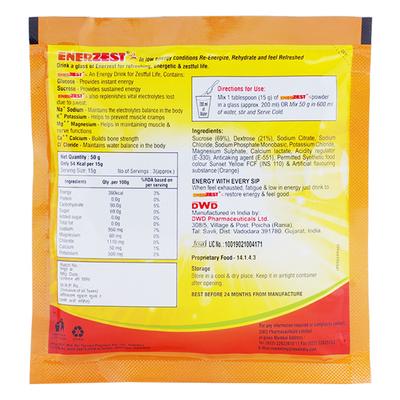 Enerzest Orange Flavour Powder 50gm - Supplements-Ele