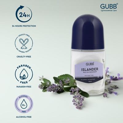 GUBB Islander Roll On Deodorant for Women, Pourfemme Aqua 55 ml - Women Deodorants/Roll-Ons