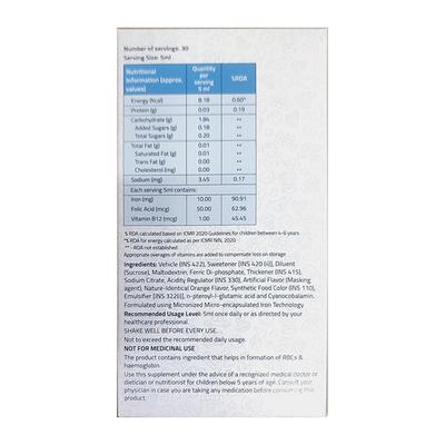 TASIRON ADDED ORANGE FLAVOUR Suspension 150ml - Anaemia-VMA