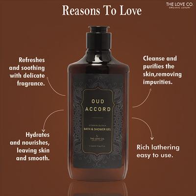 The Love Co. Mesmerising Bath & Shower Gel - Oudh Accord 300 ml - Shower Gels & Body Wash