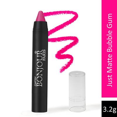 Bonjour Paris Just Matte Lip Crayon - Bubble Gum Pink 3.2 gm - Lip Crayons
