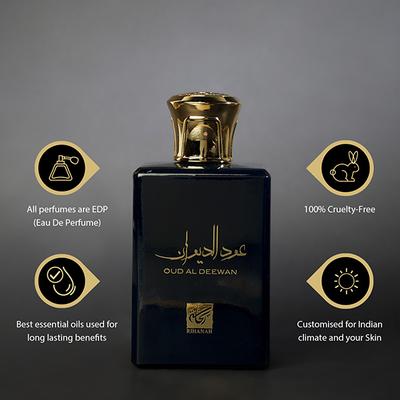 RIHANAH Oud Al Deevan EDP Perfume for Men 100 ml - Men Perfumes (Edt/Edp)