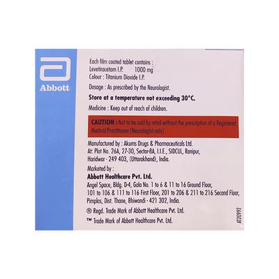 LEVESAM EAZY GLIDE 1gm Tablet 15's - Epilepsy/Convulsion-Ant