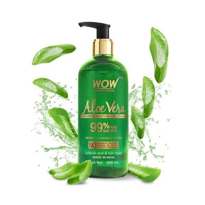 Wow Life Science Skin Science 99% Pure Aloe Vera Gel Multipurpose for Skin and Hair 500ml - Face Moisturizers