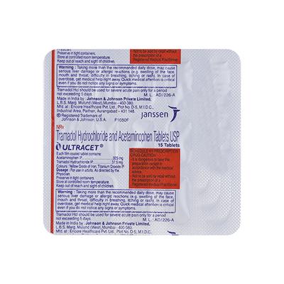 Ultracet Tablet 15'S - Pain relief-Ana