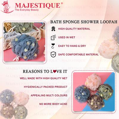 Majestique Cleanse Flower Loofah Mesh Bath Shower Ball For Women And Men, Shower Essential Skin Care 1's - Loofahs & Sponges