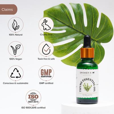 Dromen and Co Thyme Essential Oil for Skin and Hair 100% Pure and Natural 30 ml - Hair Oils