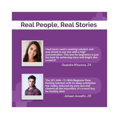 The Derma Co. 15 Percent AHAPlus1 Percent BHA Beginner Face Peeling Solution 30 ml - Bb & Cc Creams