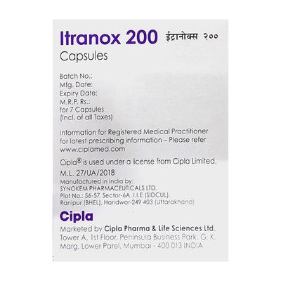Itranox 200Mg Capsule 7's - Fungal Infections-Anf