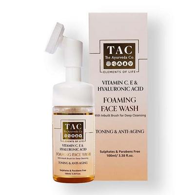 TAC The Ayurveda Co. Vitamin C,E and Hyaluronic acid Foaming Face Wash 100 ml - Personal Care (Ayush)