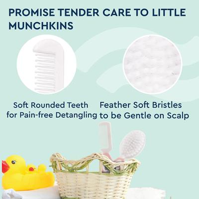 Gubb Baby Comb & Brush Set (Girls), Easy- To- Use Gentel On Scalp 1's - Hair Brushes