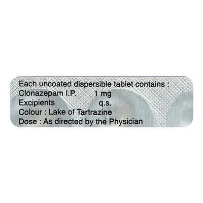 Clonotril 1mg Tablet 15'S - Epilepsy/Convulsion-Ant