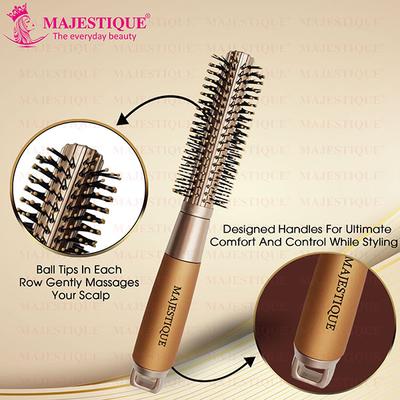 Majestique Golden Series Round Hair Brush for Blow Drying HR103 Nylon Bristles 1's - Hair Brushes