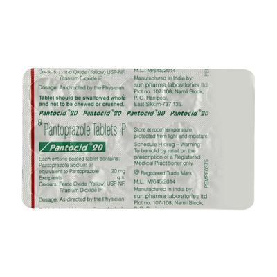 Pantocid 20mg Tablet 15'S - Ulcer/Reflux/Flatulence-Aaa