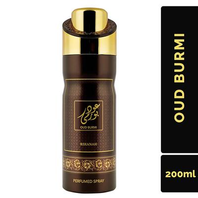 RIHANAH Oud Burmi Deodorant For Men, Perfume body Spray 200 ml - Men Deodorants/Roll-Ons