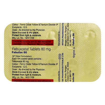 Fabulas 80mg Tablet 10'S - Gout