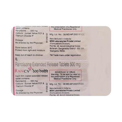 RANCV 500 Tablet 10's - Angina