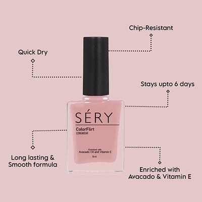 SERY Colorflirt Nail Paint - Cool Nude 10 gm - Nail Polish