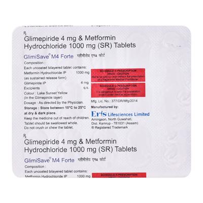 Glimisave M4 Forte Tablet 15'S - Diabetes-Ant