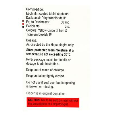 Daclacure 60mg Tablet 28'S - Viral infections-Ant