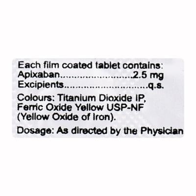 APIXAPIL 2.5 Tablet 10's - Blood Clot-Ant