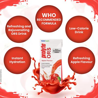 Prolyte ORS Liquid - Apple Flavour 200 ml - Oral Rehydration (Ors)