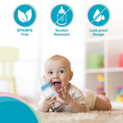 Vega Baby & Mom Tritan Feeding Bottle Regular Neck - Blue 150ml - Feeding & Nursing