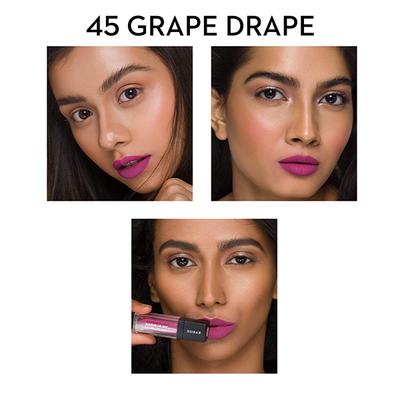 SUGAR Cosmetics Smudge Me Not Liquid Lipstick - 45 Grape Drape (Deep Mauve with hints of Purple) 4.5 ml - Liquid Lipsticks