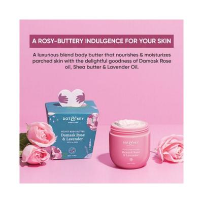 Dot & Key Velvet Body Butter Damask Rose & Lavender with 5% shea 200 ml - Creams/Oils/Lotions