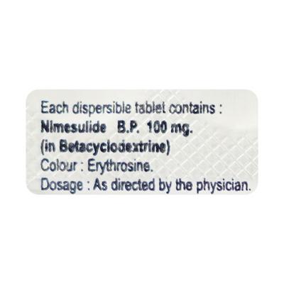 DOLIDE 100DT Tablet 10's - Pain relief-Nsa
