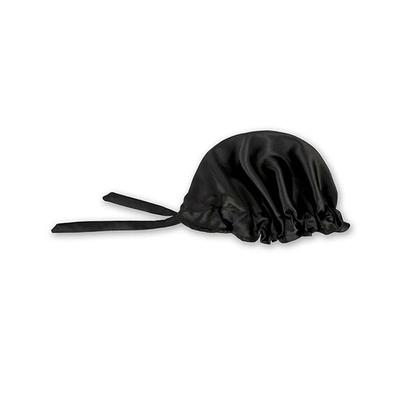 Mueras Silk Satin Hair Bonnet Black 1's - Hair Clips/Bands