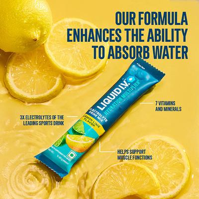 Liquid I.V. Hydration Multiplier- Lemon Lime, Electrolyte Powder Drink Mix 12's - Multi-Vitamins