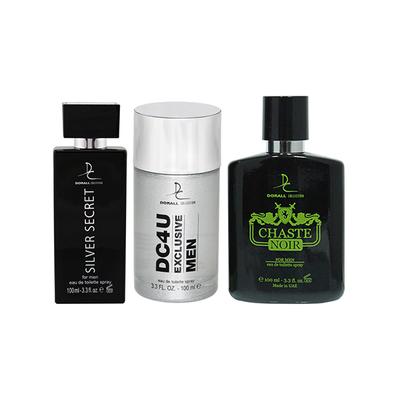 Dorall Collection Silver + DC 4 U Exclusive + Chaste EDT Set 3's - Men Perfumes (Edt/Edp)