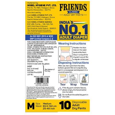 Friends Classic Adult Dry Pants (M) 10's - Adult Diapers & Pads