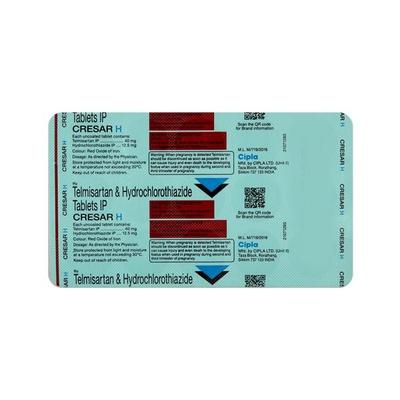 Cresar H 40mg Tablet 15'S - Hypertension-Ang