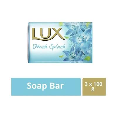 LUX Fresh Splash Water Lily & Cooling Mint Soap Bar (Pack of 3) with Save Rs. 6/- 300 gm - Soaps