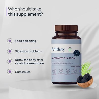 Miduty Activated Charcoal Capsule 60's - Vital Health