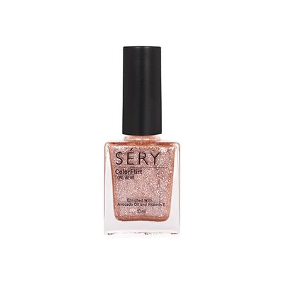 Sery Color Flirt Nail Paint Glitter, Party Rose Gold, Copper Glitter 10 ml - Nail Polish