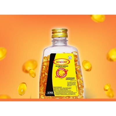 Seacod Cod Liver Oil Capsule 500's - Omega Fish Oil Fatty Acids