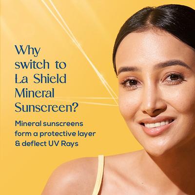 La Shield Pollution Protect Mineral Sunscreen Gel - SPF 50 PA +++ UVA - UVB 50gm - Face Sunscreen