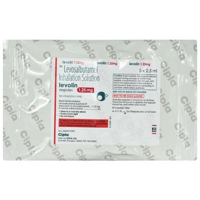 Levolin 1.25mg Respule 5X2.5ml - Asthma/COPD-Ast