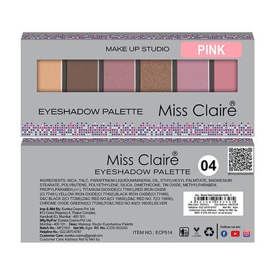 Miss Claire Makeup Studio Eyeshadow Palette - 4 Pink 6 gm - Eye Shadow Palettes
