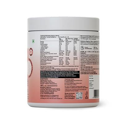 Wellbeing Nutrition Vegan Pro Collagen, Clinically Proven Plant Based Peptides, Hyaluronic Acid, Astaxanthin, Resveratrol 1 gm - Multi-Vitamins