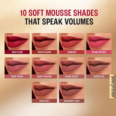 Lakme Double Duty Lip & Cheek Mousse Matte Lipstick & Soft Blush, Burgundy Lush, 9gm - Lipsticks