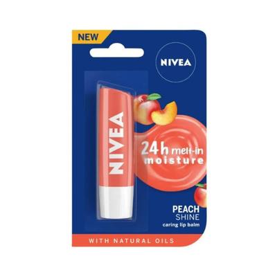 Nivea Peach Shine Caring Lip Balm with Natural Oils 4.8gm - Lip Balms